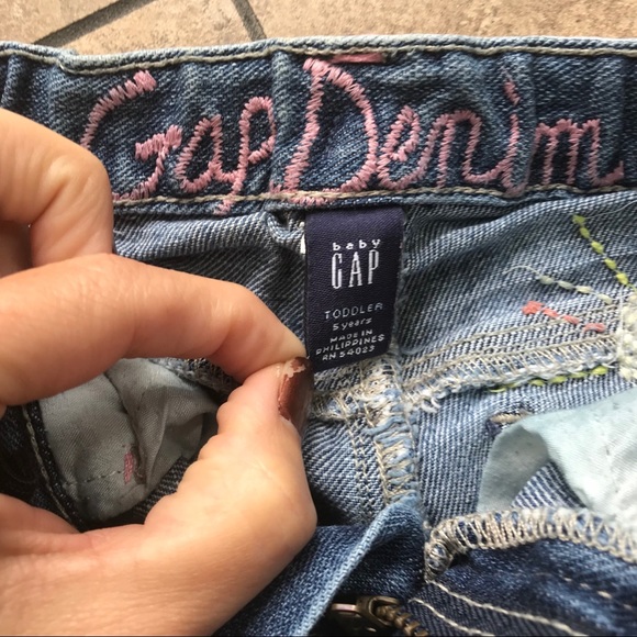Vintage Gap Denim Jeans Embroidered with Flowers - Picture 5 of 7